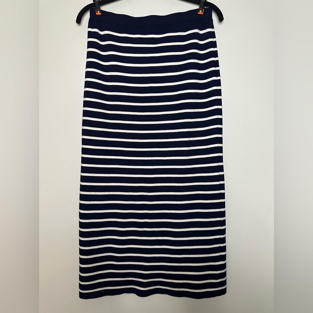 Navy & White Striped Midi Skirt – Freshman 1996 (L) / NWOT